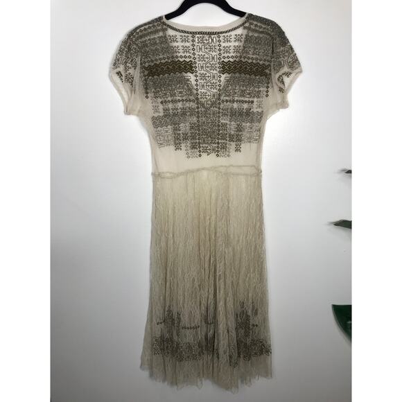Johnny Was BIYA Women's M Embroidered Mesh Dress Boho Airy Cute Summer Vacation - Picture 5 of 10